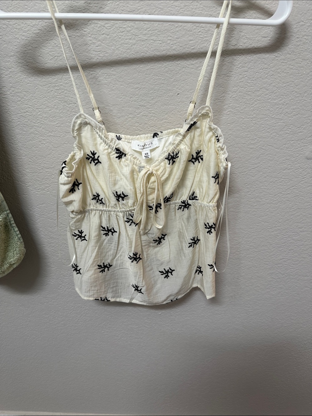 Kinross Ivory Camisole with Black Embroidery